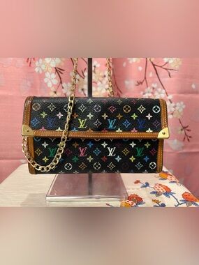 Louis Vuitton LV Monogram Murakami Multicolor Long Wallet 2004 Limited Edition